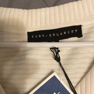 Cream V-Neck Sweater for Women